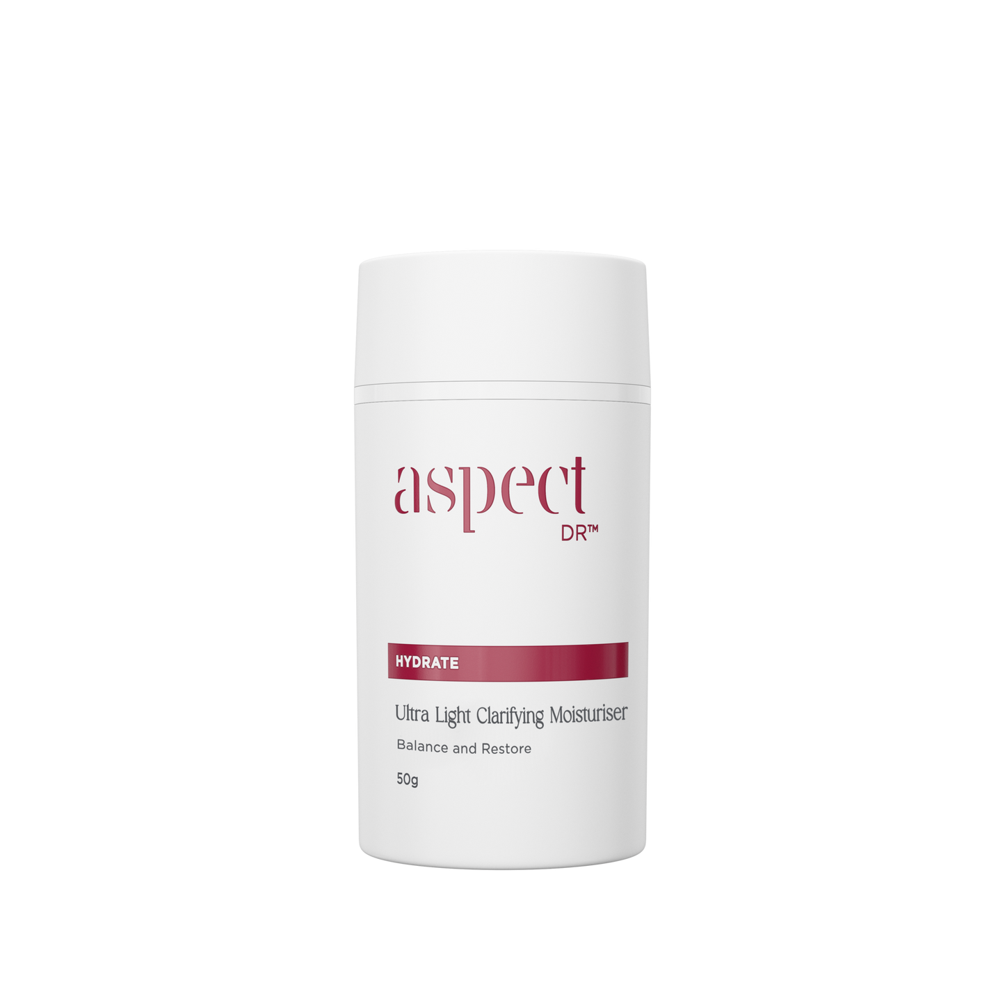 New packaging ultra light clarifying moisturiser from aspect dr