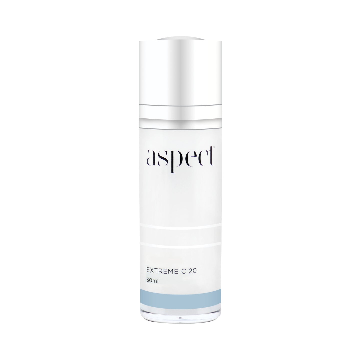 Aspect Extreme C 20, 30ml frosted glass bottle with a silver dropper cap, stabilized Vitamin C serum.
