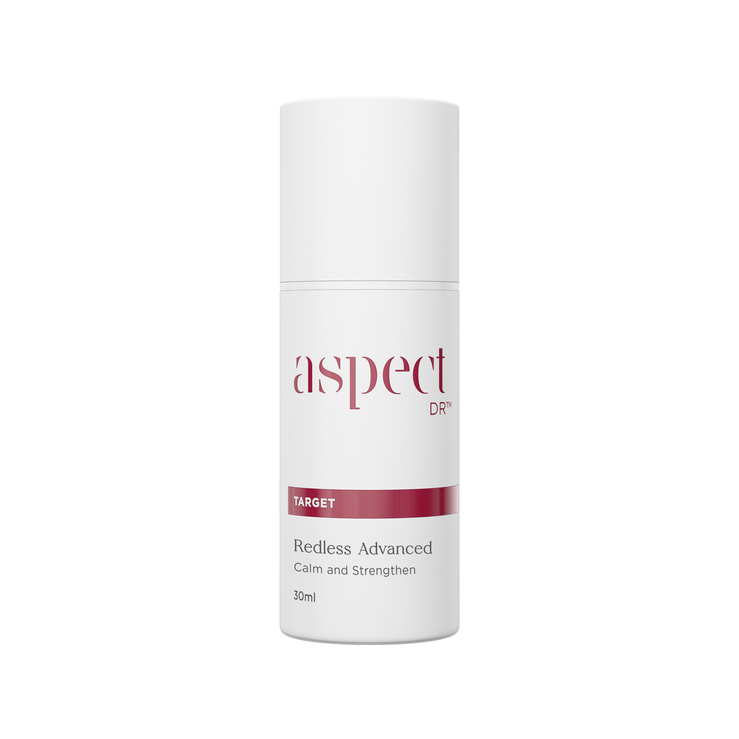 Aspect Dr Redless Advanced 30ml in white bottle with burgundy print, new product