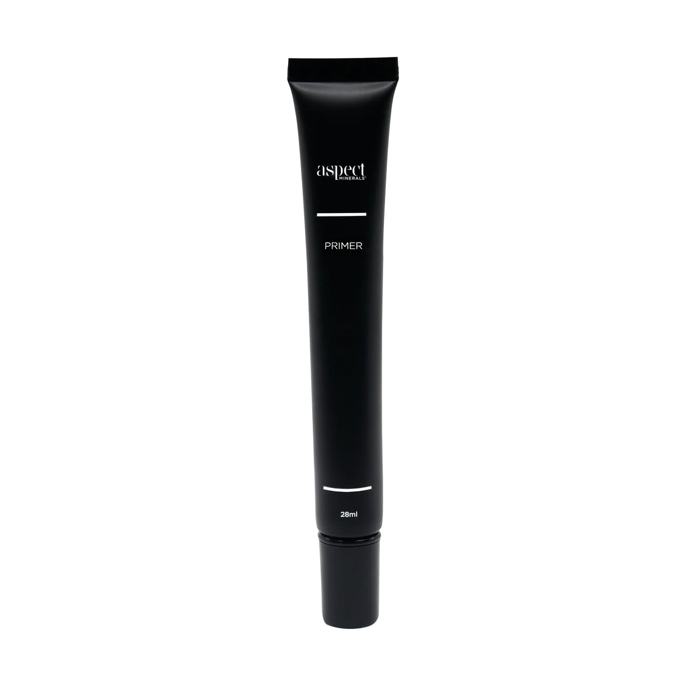Aspect Minerals Primer 28ml in black squeeze tube, hydrating makeup primer.