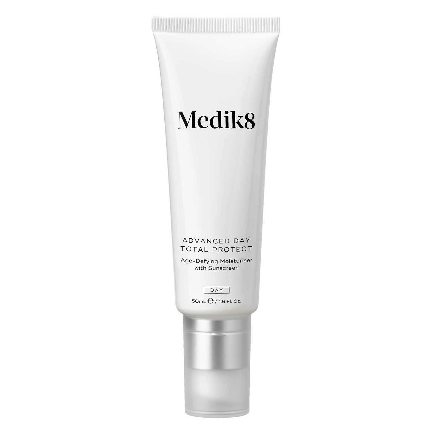 Advanced Day Total Protect 50ml (MEDIK8)
Lightweight moisturizer with SPF, antioxidants, and pollution shield for skin protection and hydration. Packaged in an airless pump bottle for controlled application.