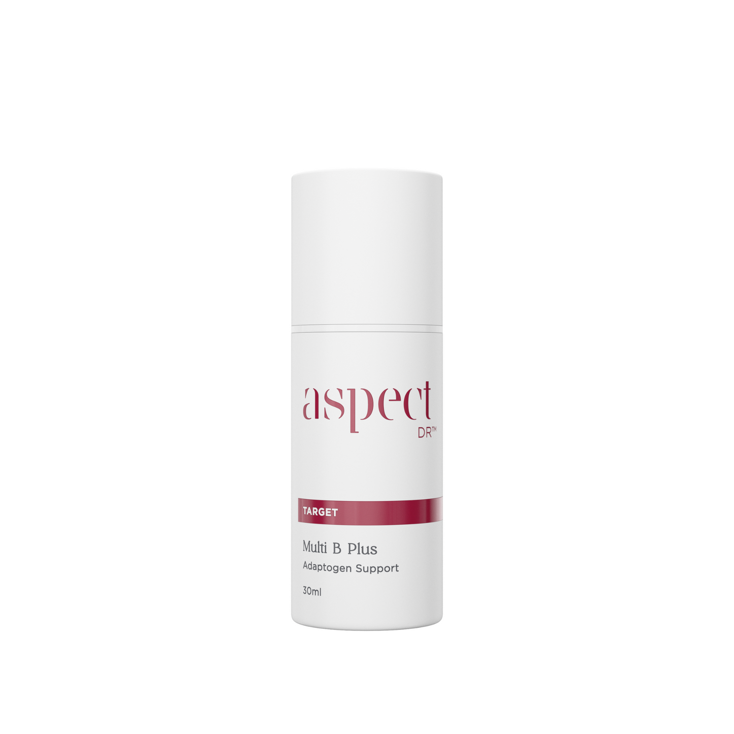 Aspect Dr Multi B Plus Adaptogen Support, 30ml white bottle, enhanced vitamin B serum with adaptogens.