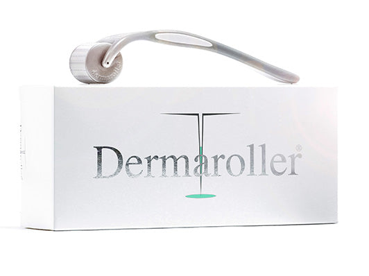 Dermaroller Home Care Roller, professional-grade microneedling tool in sleek white packaging.