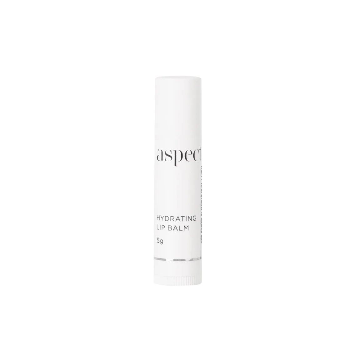 Aspect Hydrating Lip Balm, 5g slim white twist-up stick tube, compact lip moisturizer.