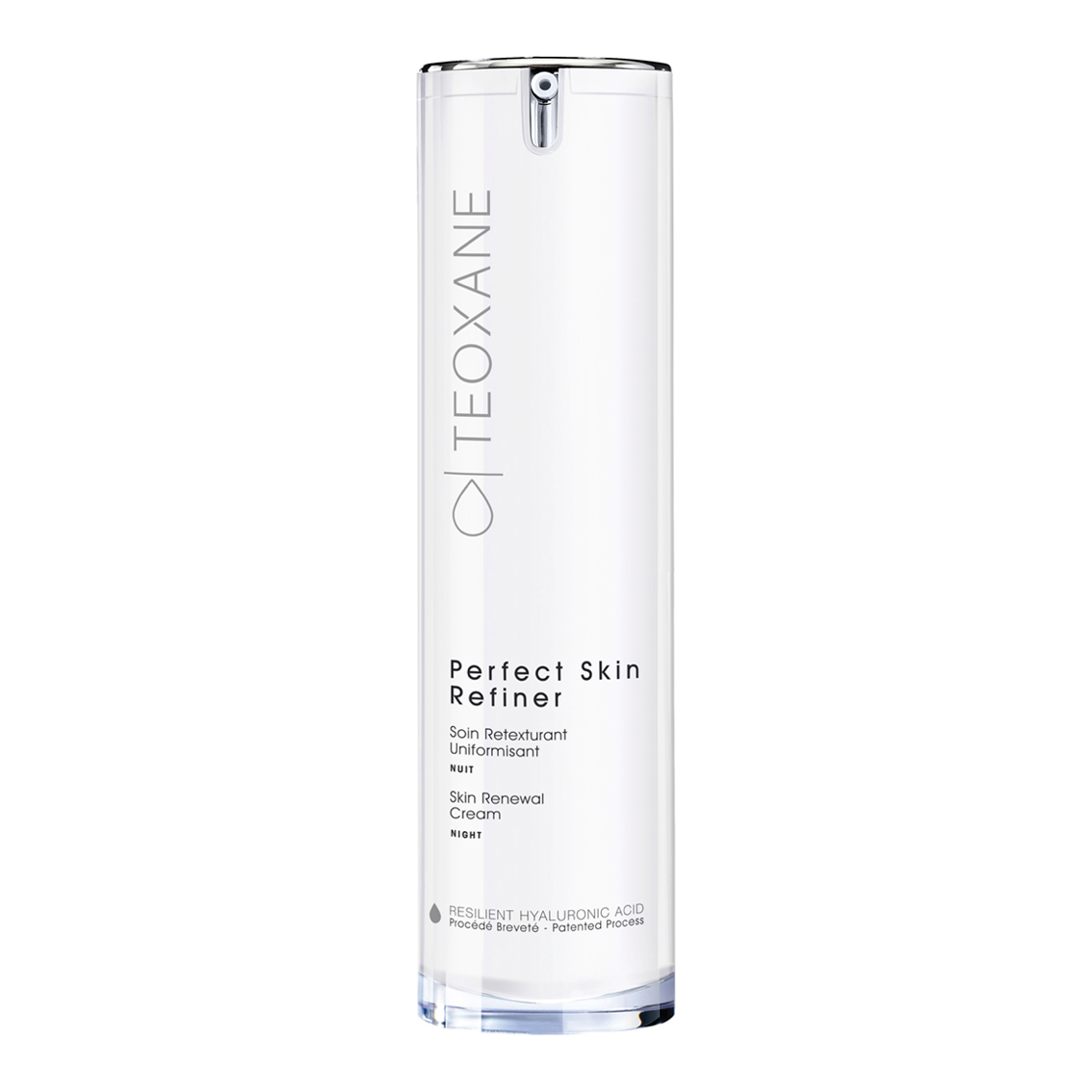 Teoxane Perfect Skin Refiner, 50ml white airless pump bottle; skin renewal cream
