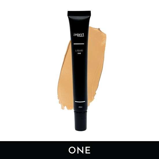 Aspect Minerals Minerals Foundation Liquid SPF15, in a 28ml black tube Liquid one - fair warm