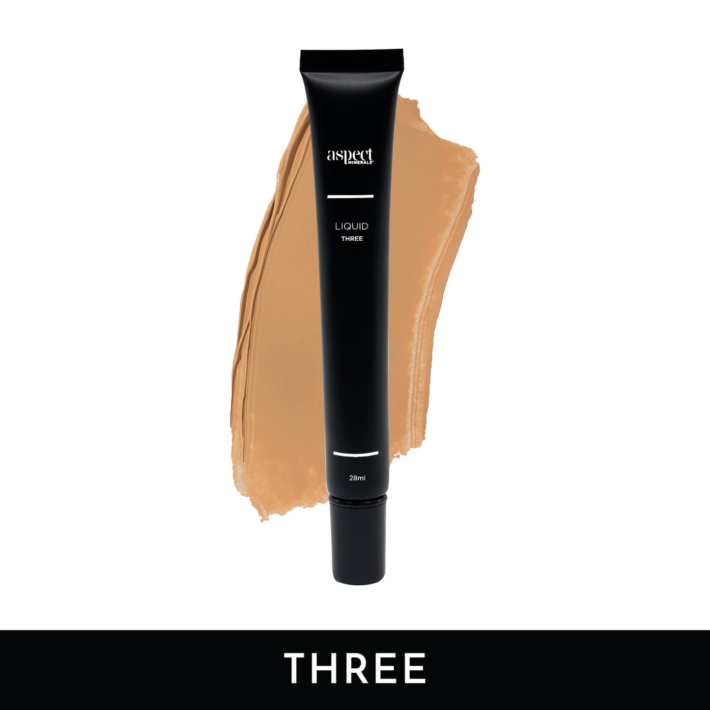 Aspect Minerals Minerals Foundation Liquid SPF15, in a 28ml black tube Liquid three - medium neutral