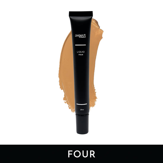 Aspect Minerals Minerals Foundation Liquid SPF15, in a 28ml black tube Liquid four  - medium tan neutral
