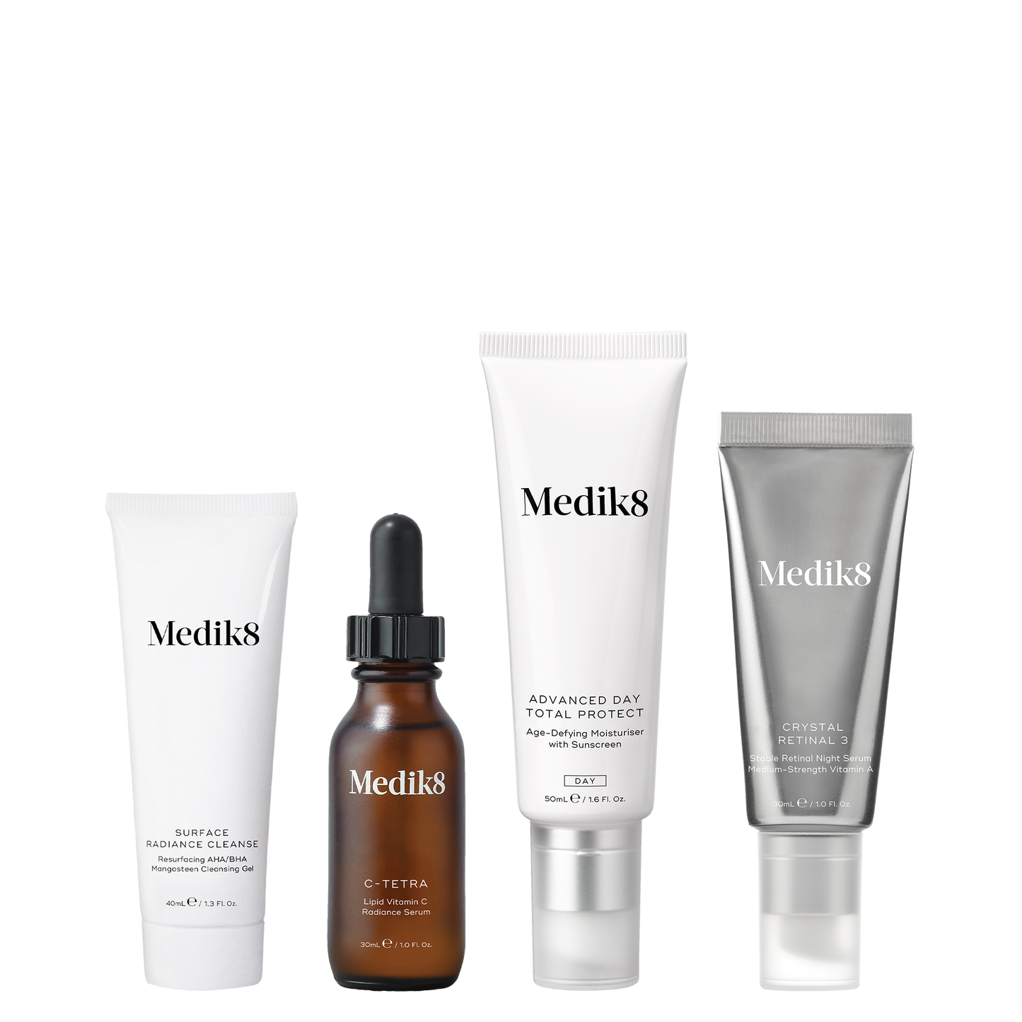 Medik8 CSA KIt Retinal Edition bottle and tubes