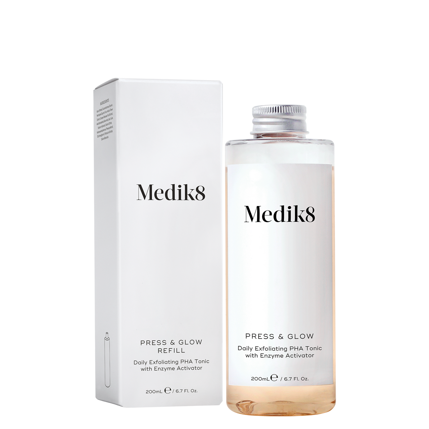 Medik8 Press & Glow refill box and bottle