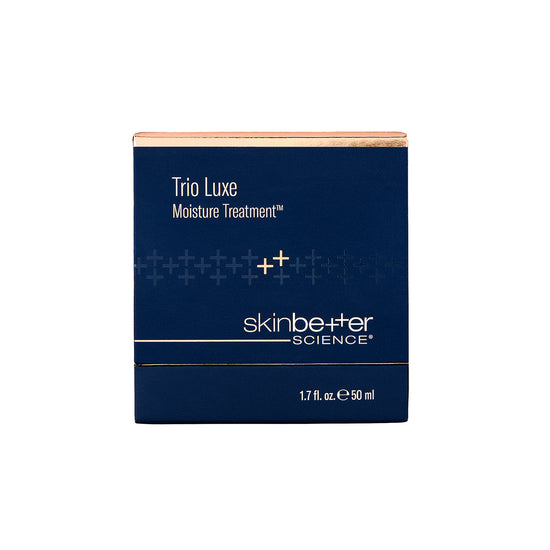 SkinBetter Science trio luxe moisture treatment elegant dark blue box with gold trim