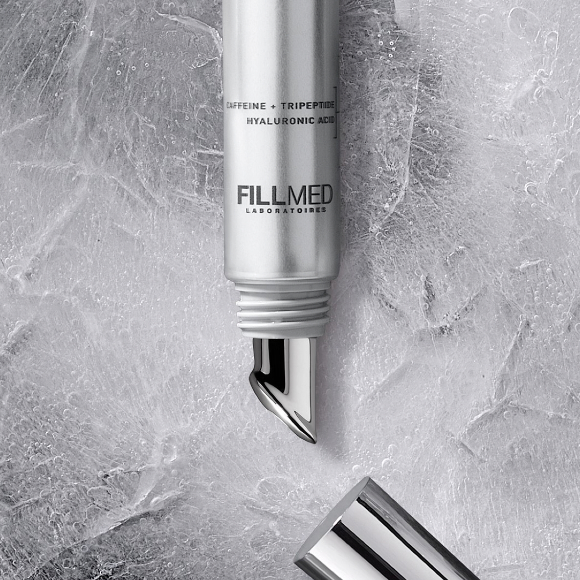 C-eye light cream silver tube tip with silver cap off